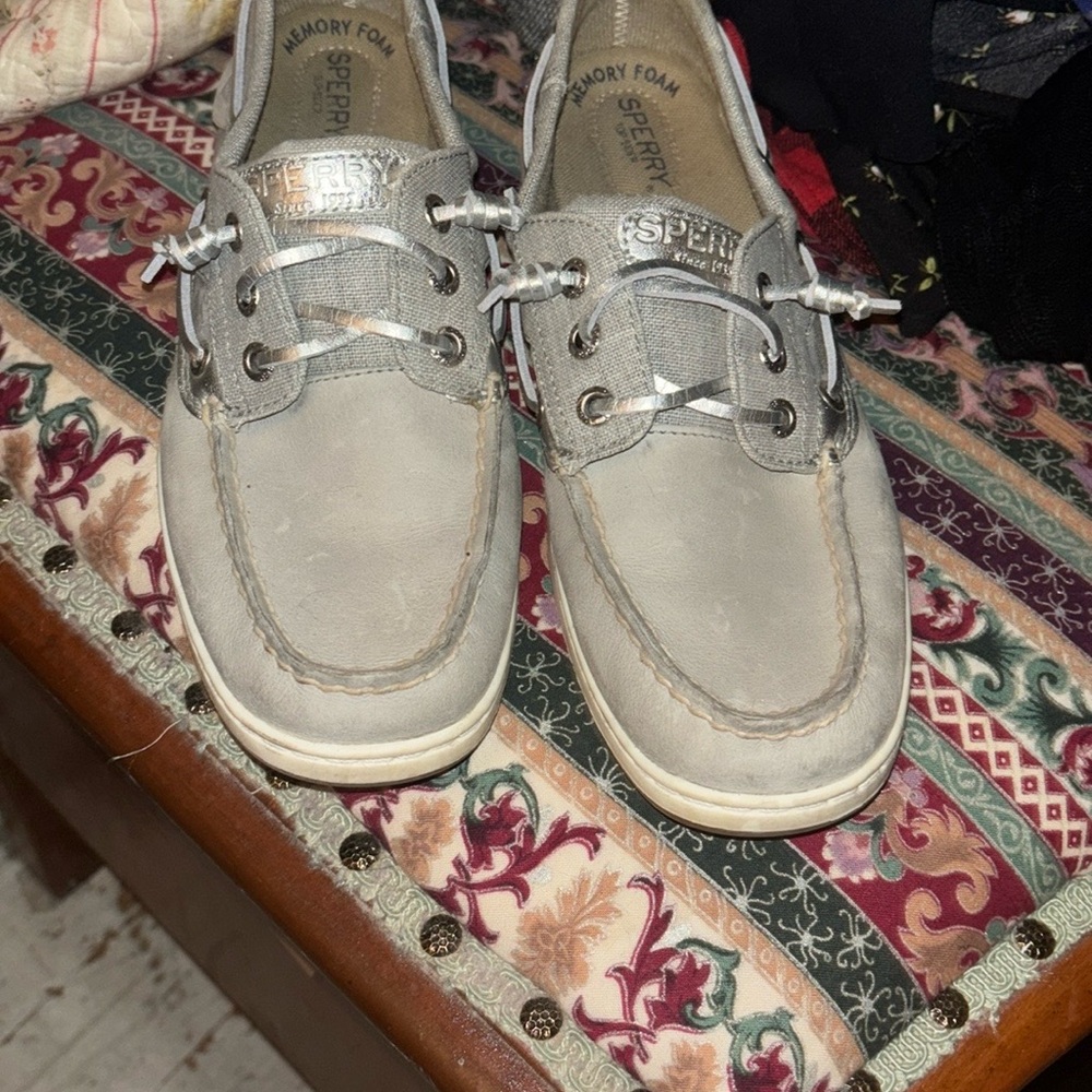 Sperry Light Gray Boat Shoes
